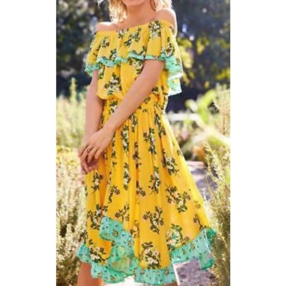Matilda Jane Hooked On A Feeling Boho Summer Dress Yellow Cottagecore Prairie